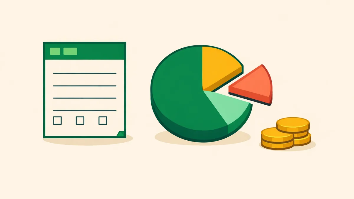 Racing ticket beside a pie chart with one slice pulled out and a coin stack: your share of the dividend in flexi betting