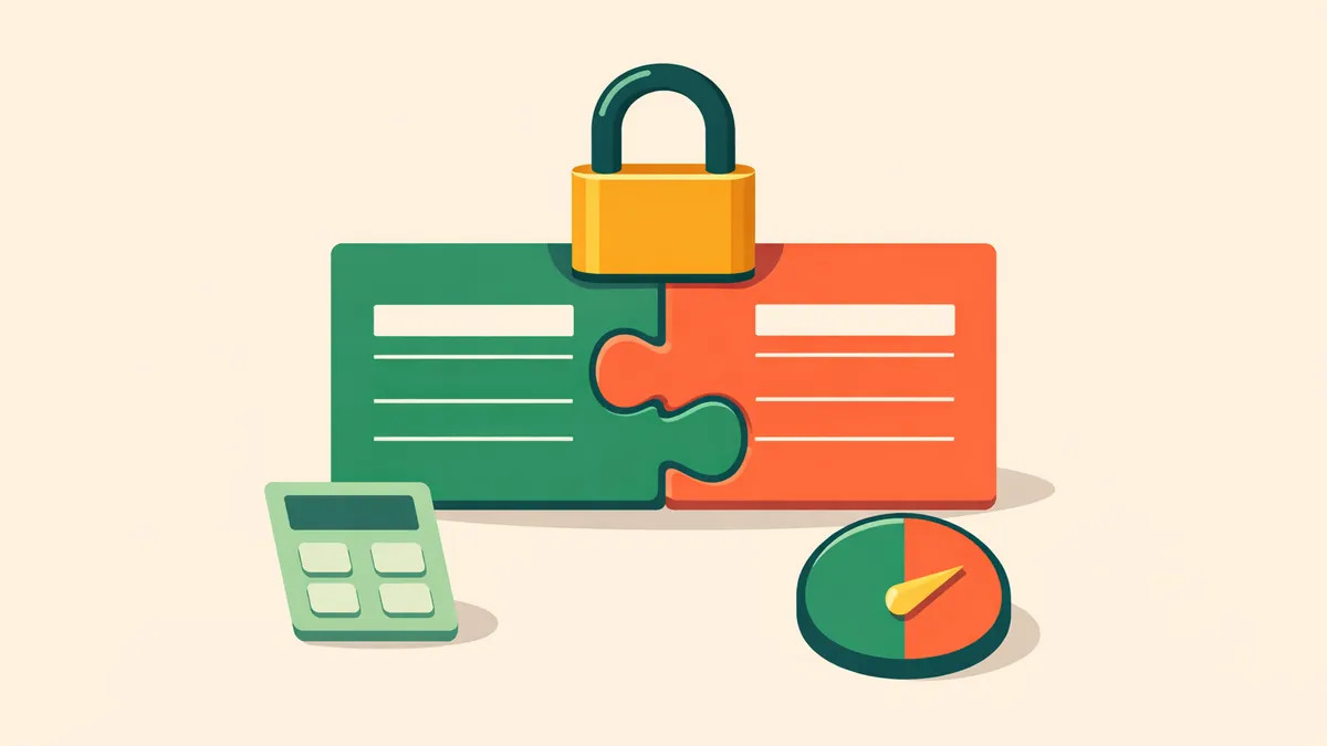 Back and lay betting slips locked together like puzzle pieces under a padlock, illustrating matched betting